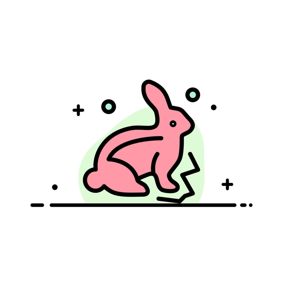 Bunny Rabbit Easter Nature  Business Flat Line Filled Icon Vector Banner Template
