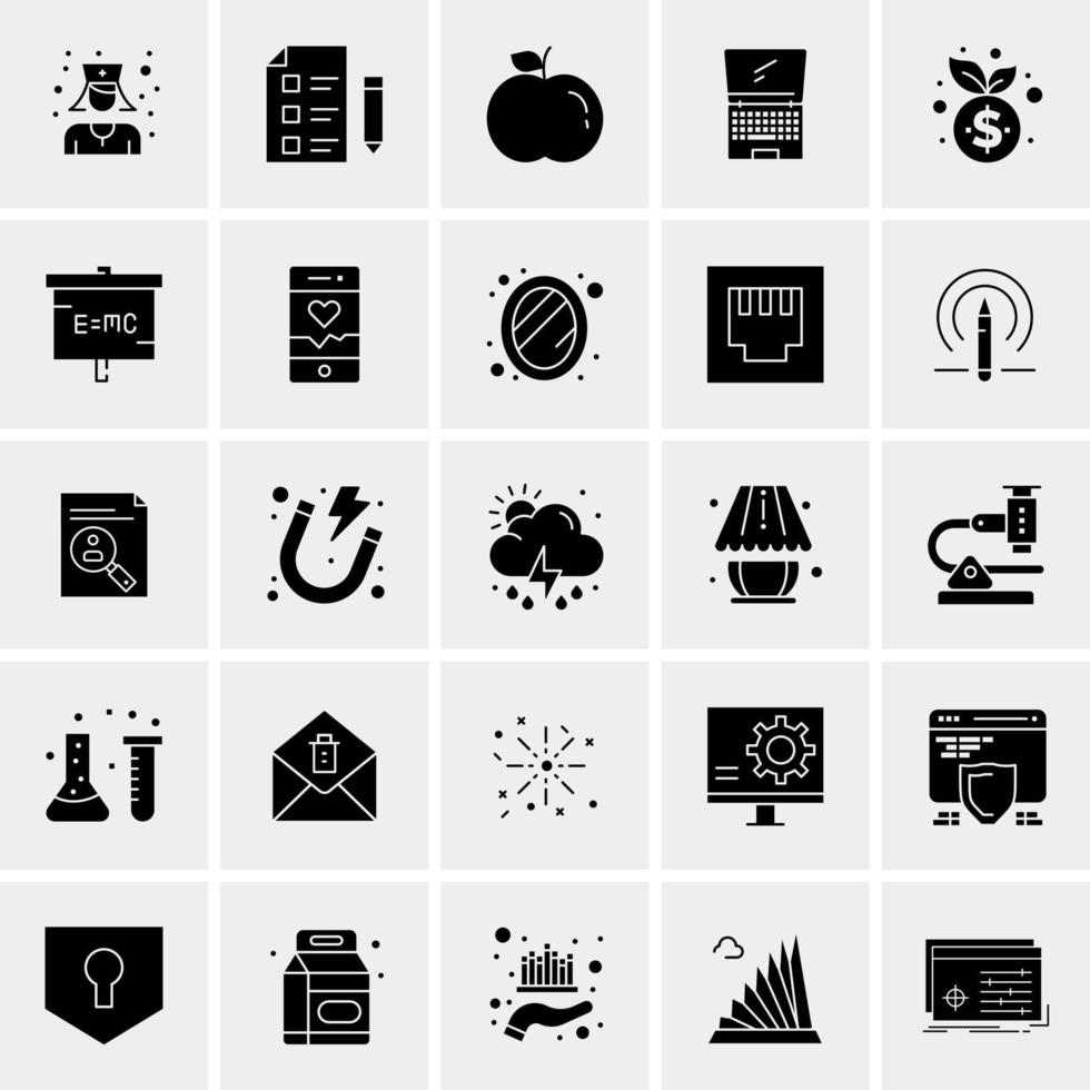 25 iconos de negocios universales vector ilustración de icono creativo para usar en proyectos relacionados con la web y dispositivos móviles