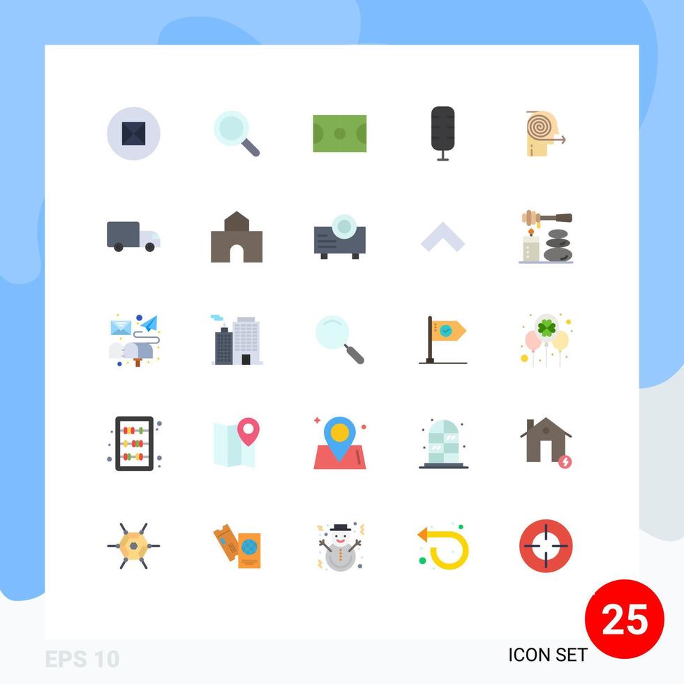 conjunto de 25 iconos modernos de la interfaz de usuario signos de símbolos para enfocar los elementos de diseño de vectores editables del deporte de negocios de campo de esfuerzo