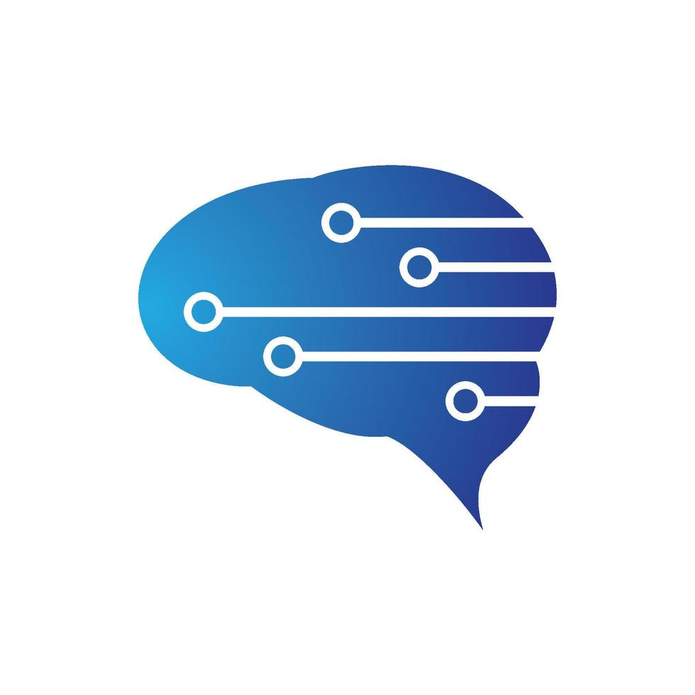 Brain tech logo images vector