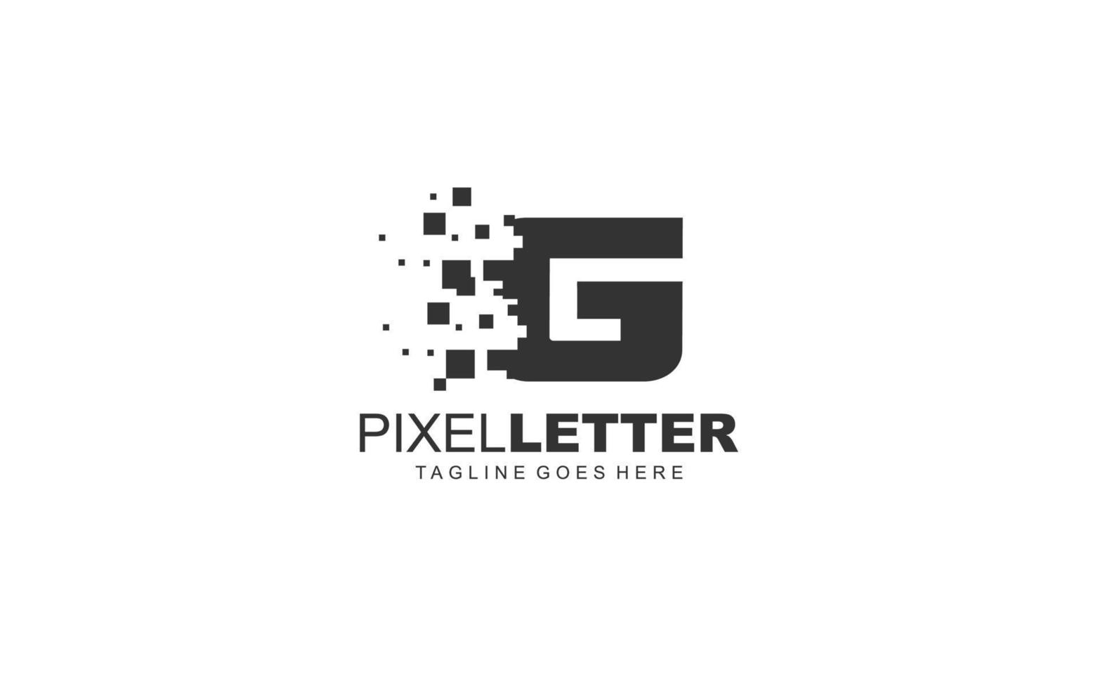 G logo PIXEL for branding company. DIGITAL template vector illustration for your brand.
