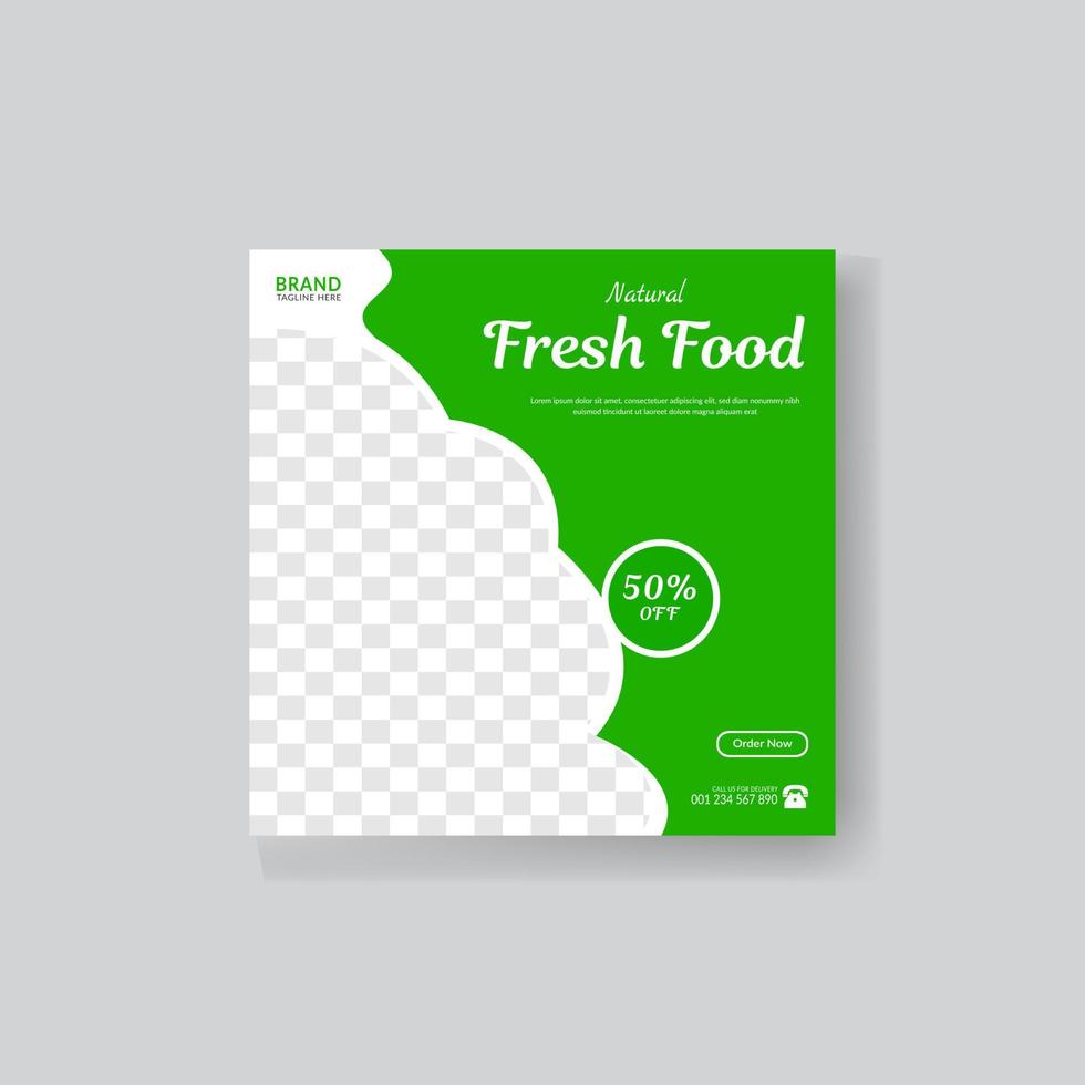 plantilla de promoción de diseño de banner de publicación de redes sociales de alimentos vector