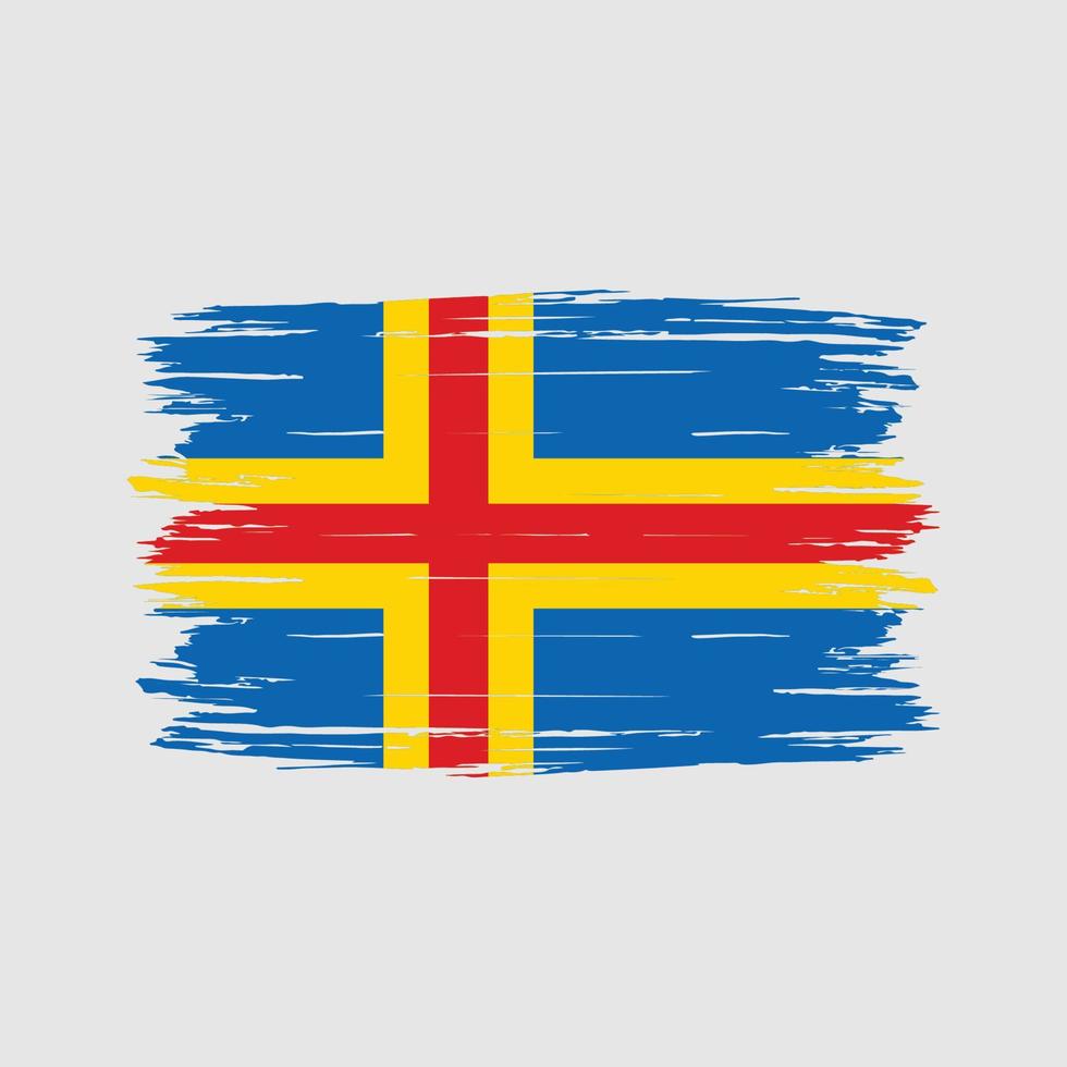 Aland Islands Flag Brush vector