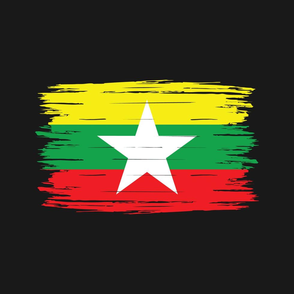 Myanmar Flag Brush vector