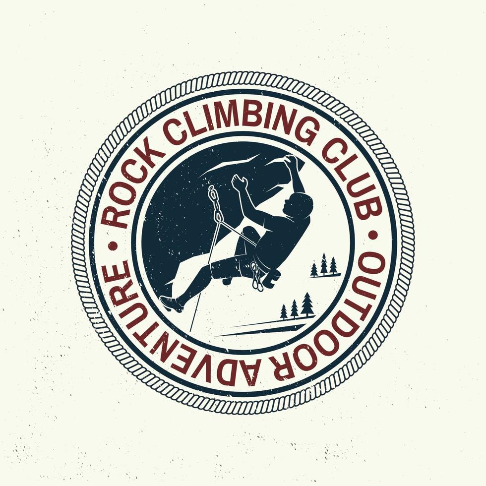 Vintage typography design with climber on the mountains. vector