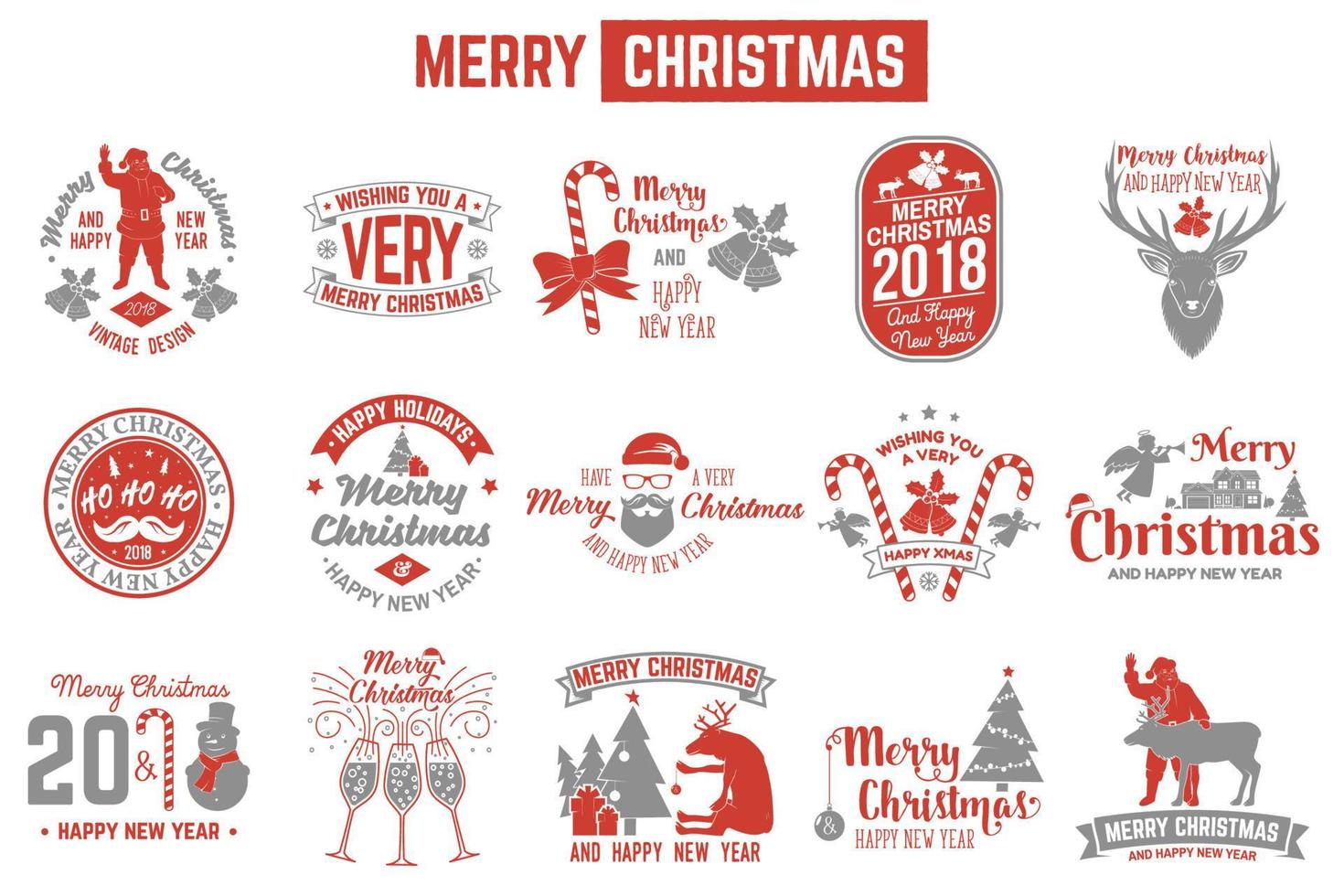 Merry Christmas and Happy New Year 2018 retro template with Santa Claus vector
