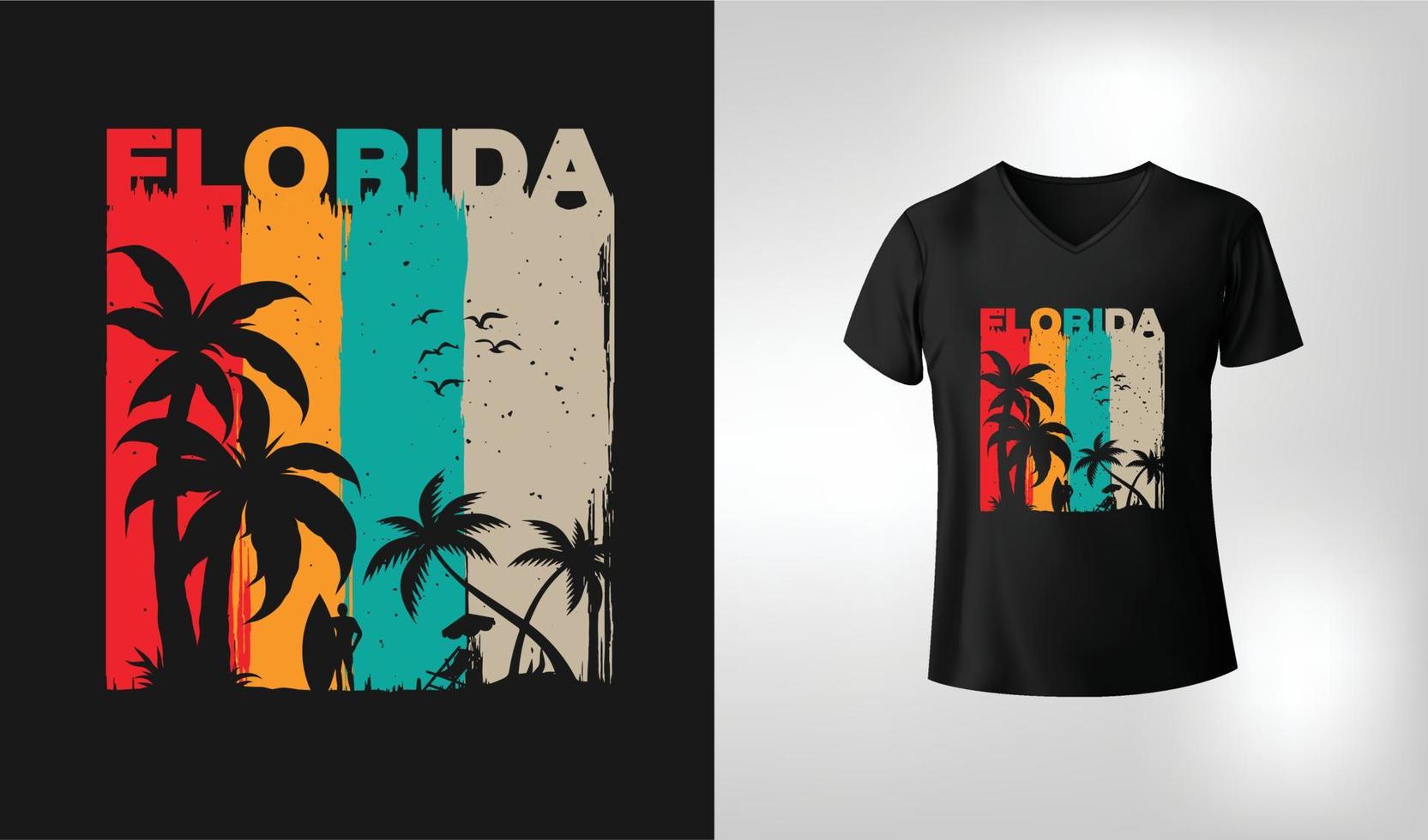 gráficos de camisetas de tipografía de florida vector