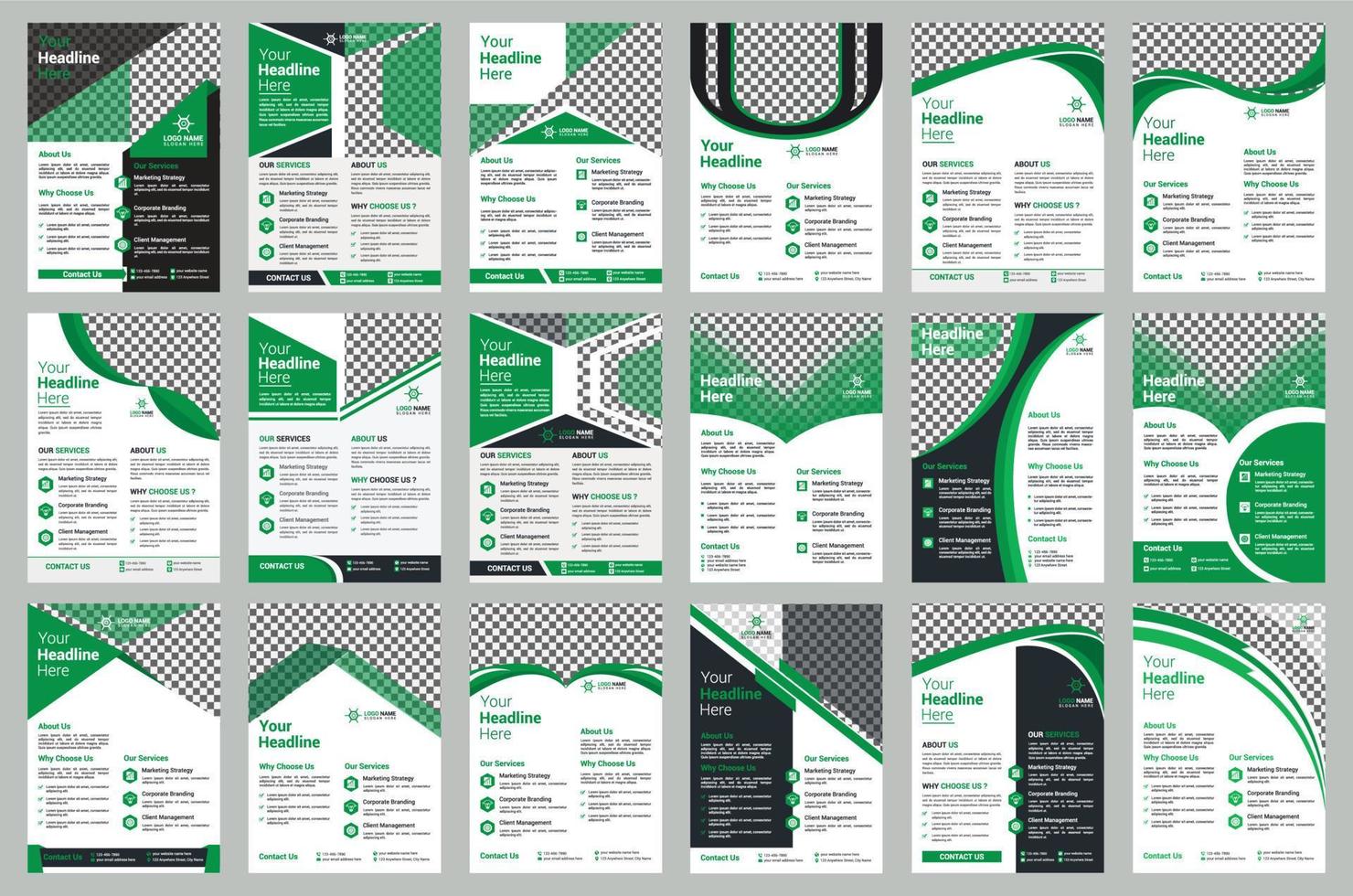 Flyer Design Template Set, Flyer Design Bundle, Flyer Template vector