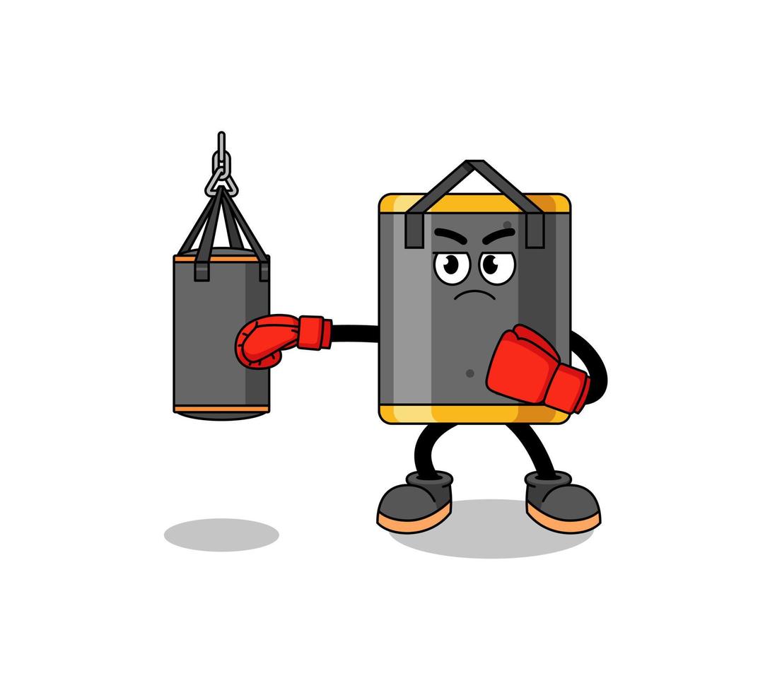Illustration of punching bag boxer vector