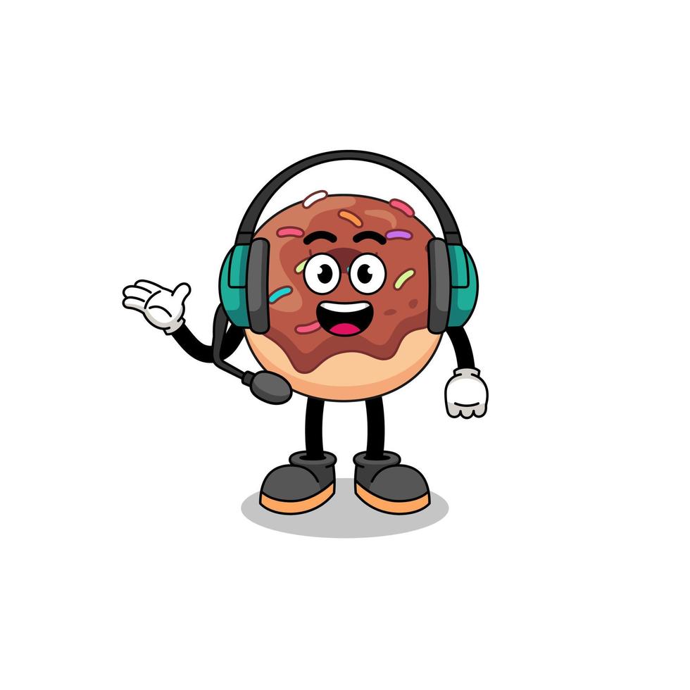 Mascot Illustration of donuts as a customer services vector