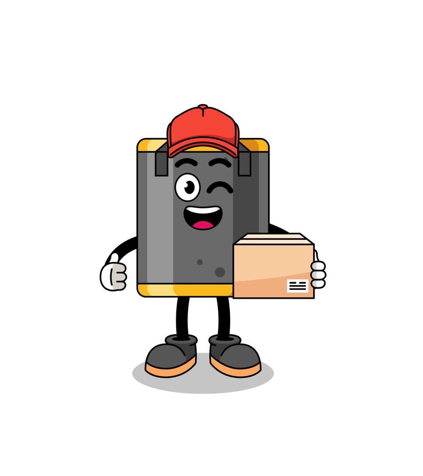 punching bag mascot cartoon as an courier vector