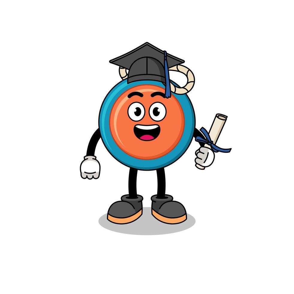 yoyo mascot with graduation pose vector