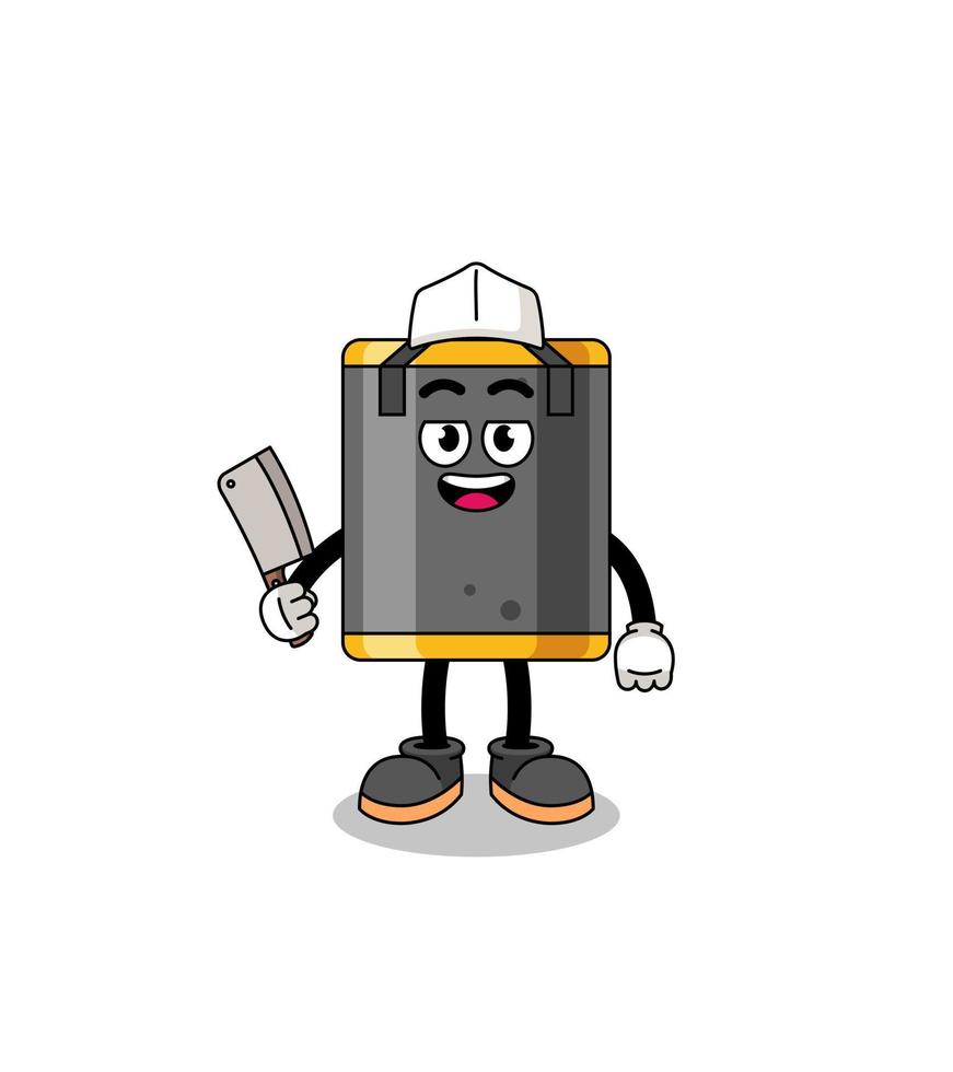 Mascot of punching bag as a butcher vector