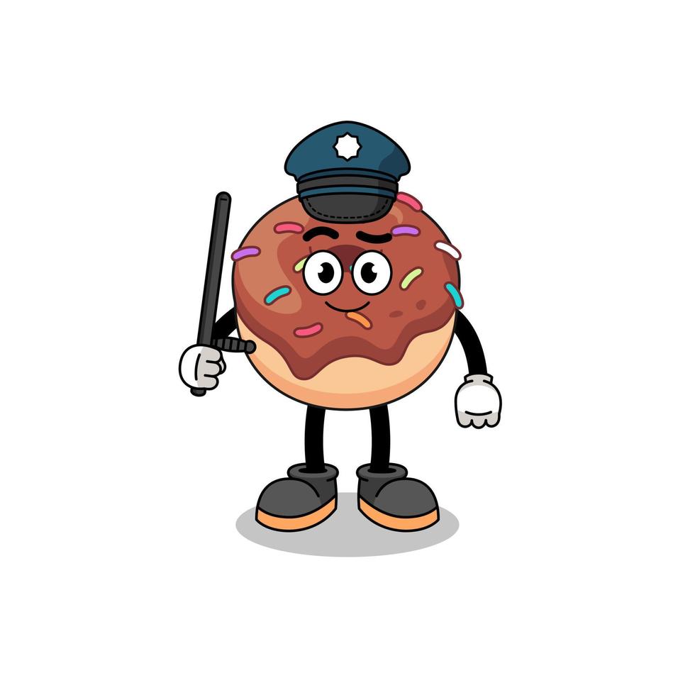 Cartoon Illustration of donuts police vector