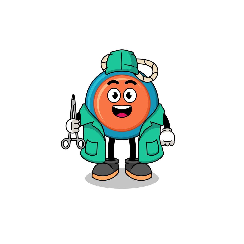 Illustration of yoyo mascot as a surgeon vector