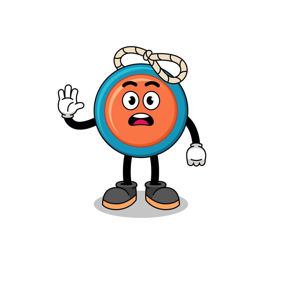 yoyo cartoon illustration doing stop hand vector