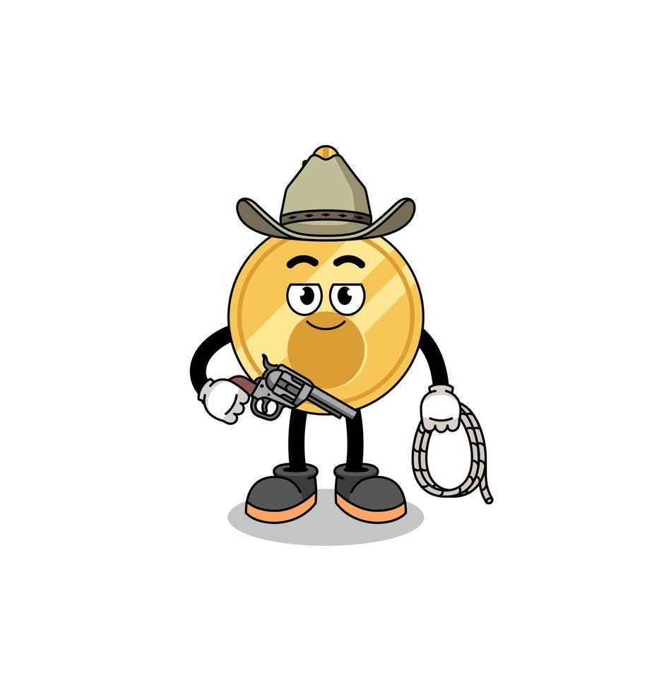 Character mascot of key as a cowboy vector