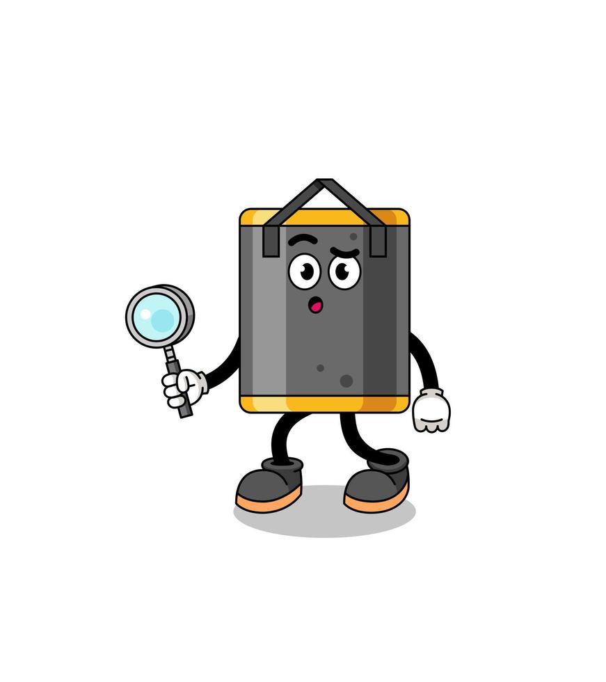 Mascot of punching bag searching vector