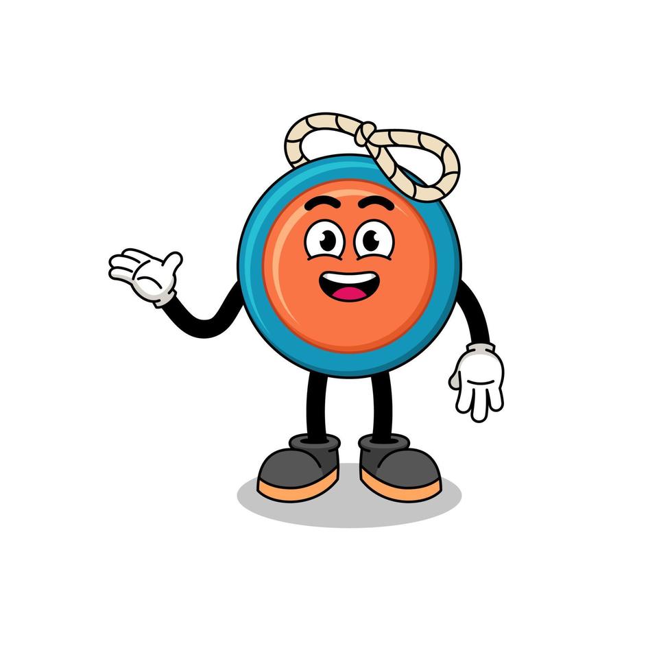 yoyo cartoon with welcome pose vector