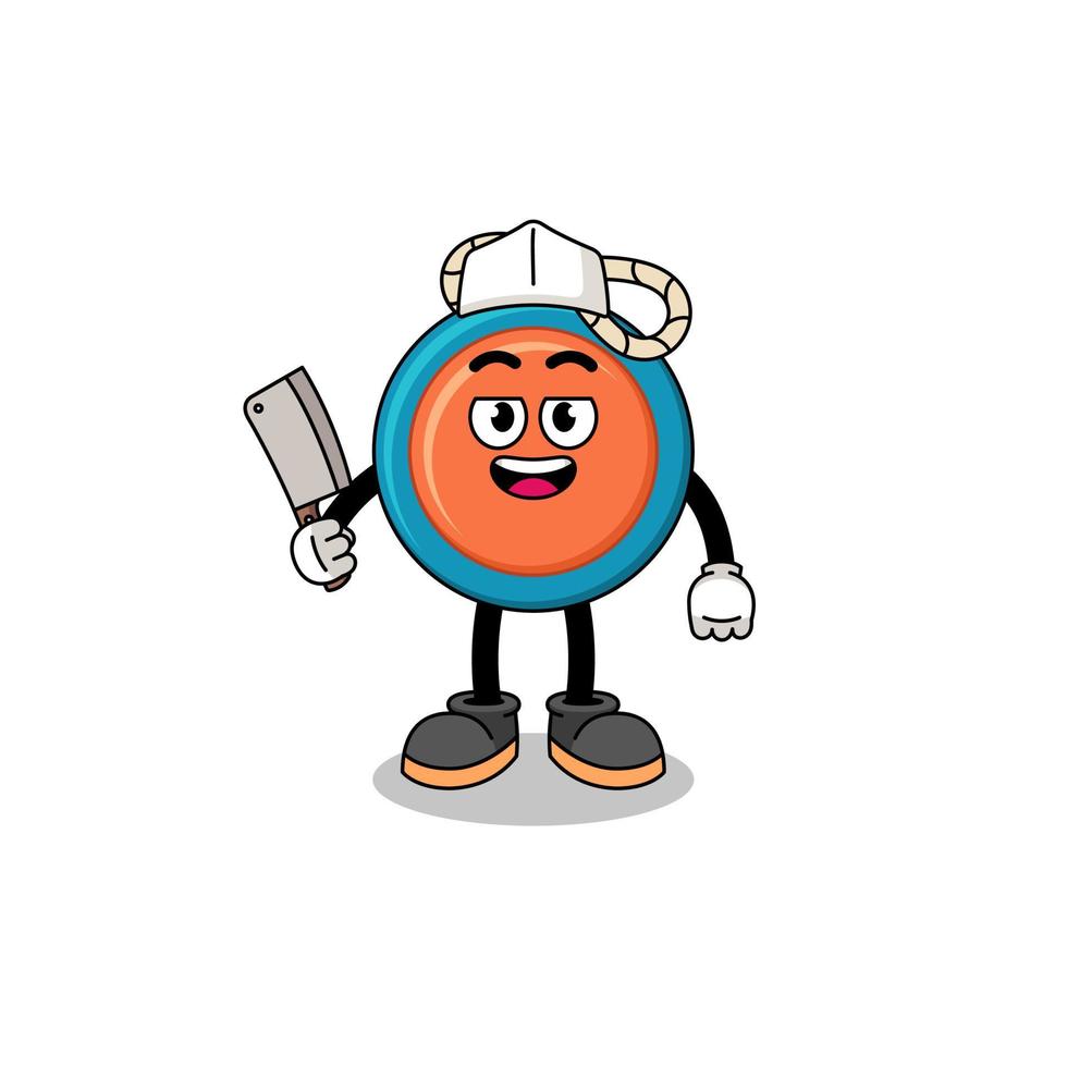 Mascot of yoyo as a butcher vector