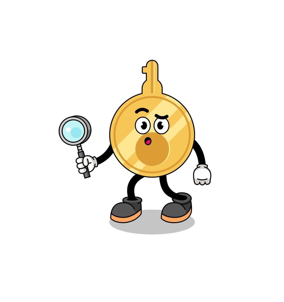 Mascot of key searching vector