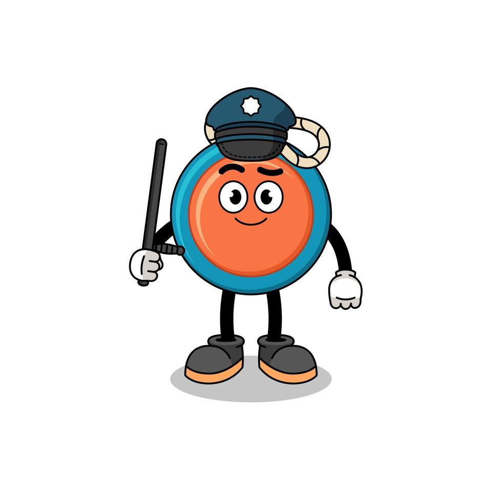 Cartoon Illustration of yoyo police vector