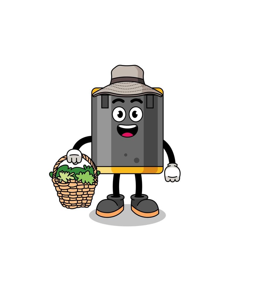 Character Illustration of punching bag as a herbalist vector