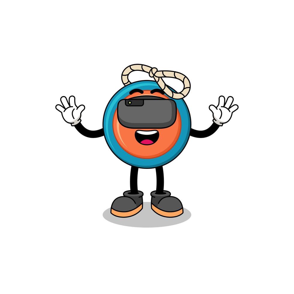 Illustration of yoyo with a vr headset vector