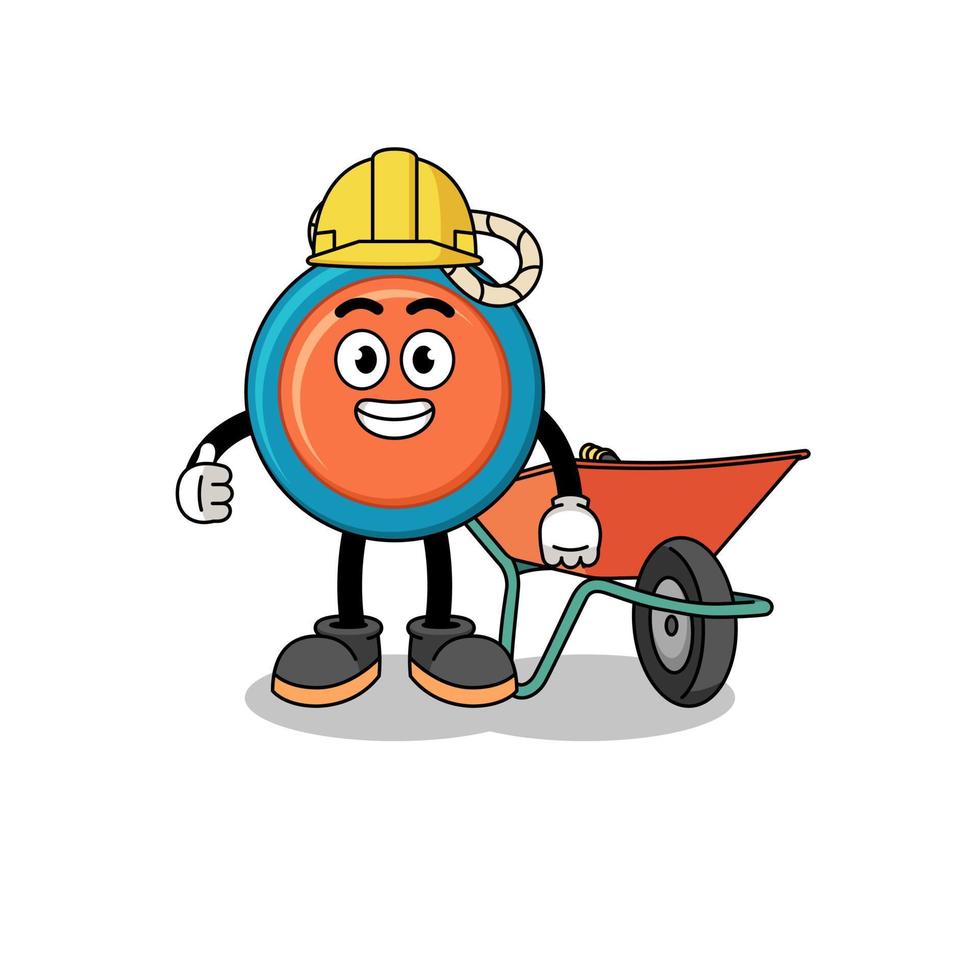 yoyo cartoon as a contractor vector