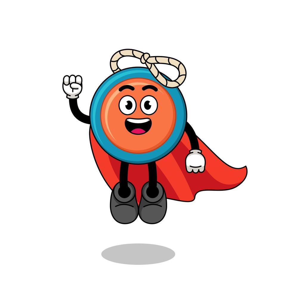 yoyo cartoon with flying superhero vector