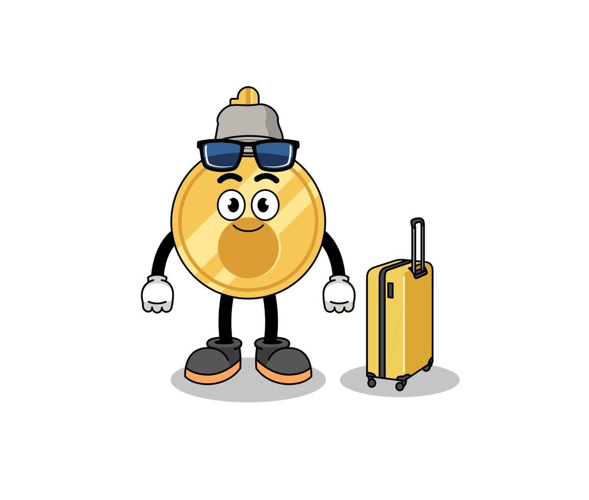 key mascot doing vacation vector