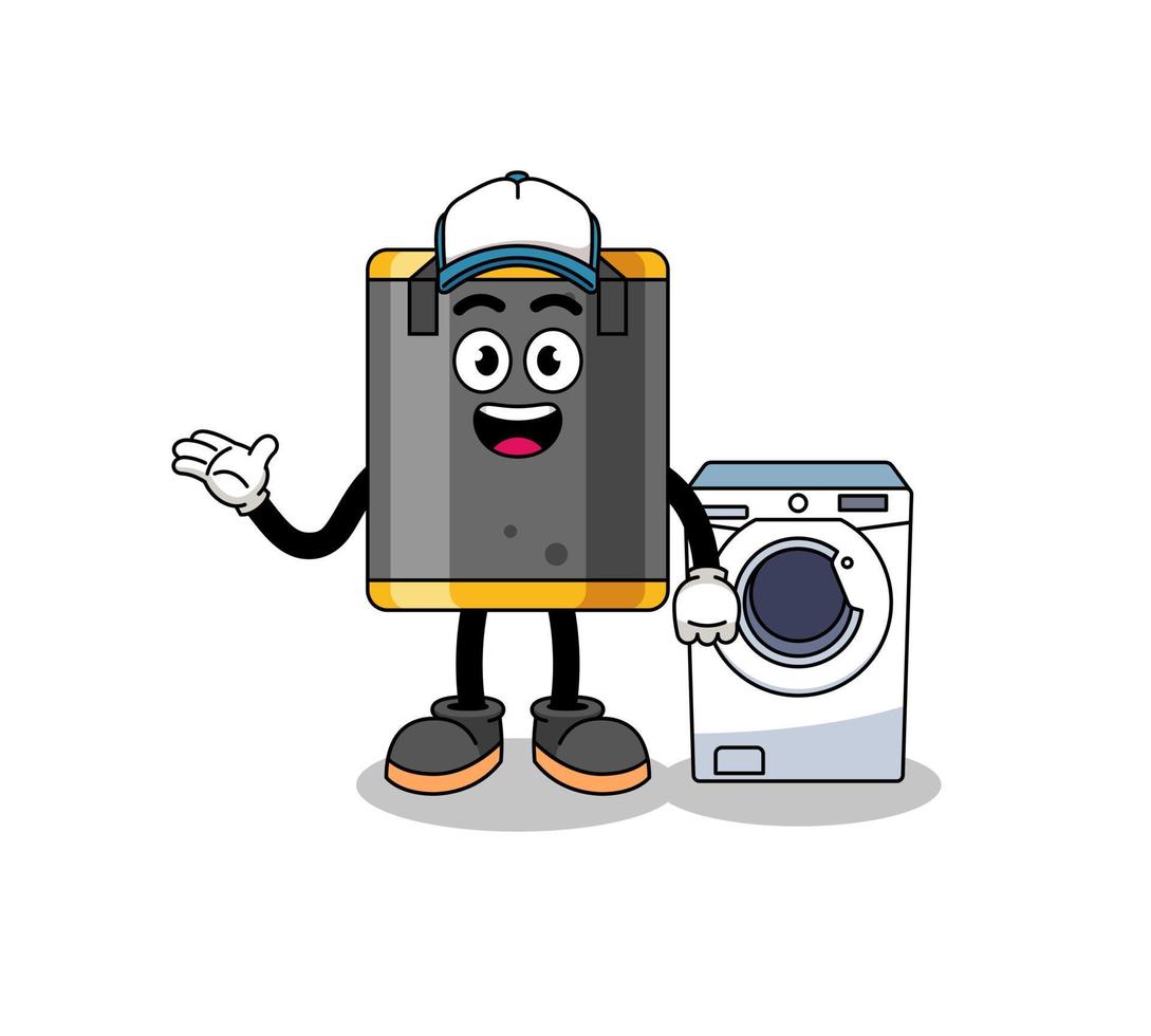 punching bag illustration as a laundry man vector