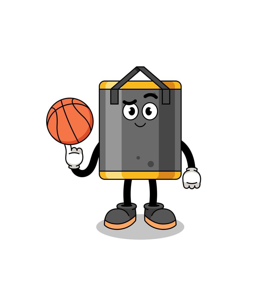 punching bag illustration as a basketball player vector