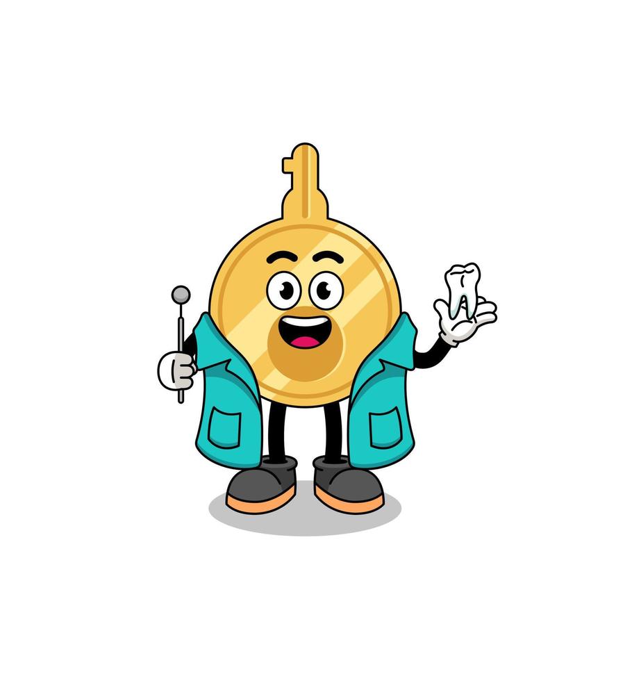 Illustration of key mascot as a dentist vector