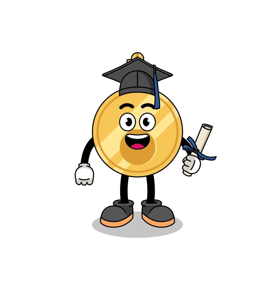 key mascot with graduation pose vector