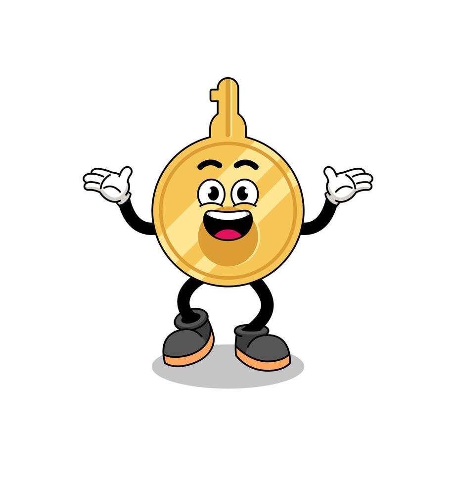 key cartoon searching with happy gesture vector