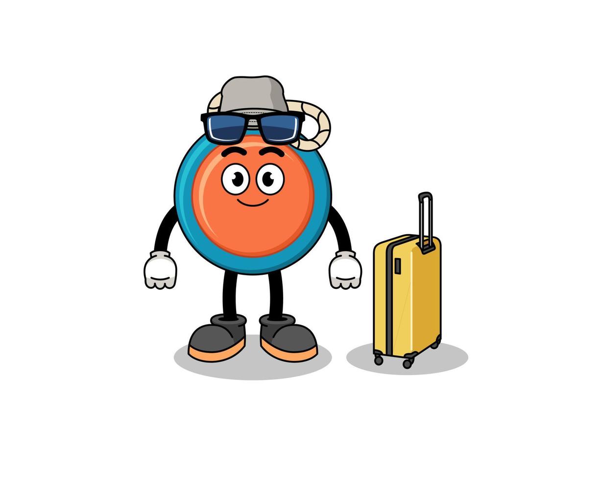 yoyo mascot doing vacation vector