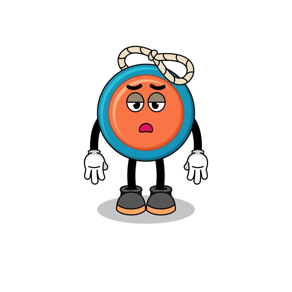 yoyo cartoon with fatigue gesture vector