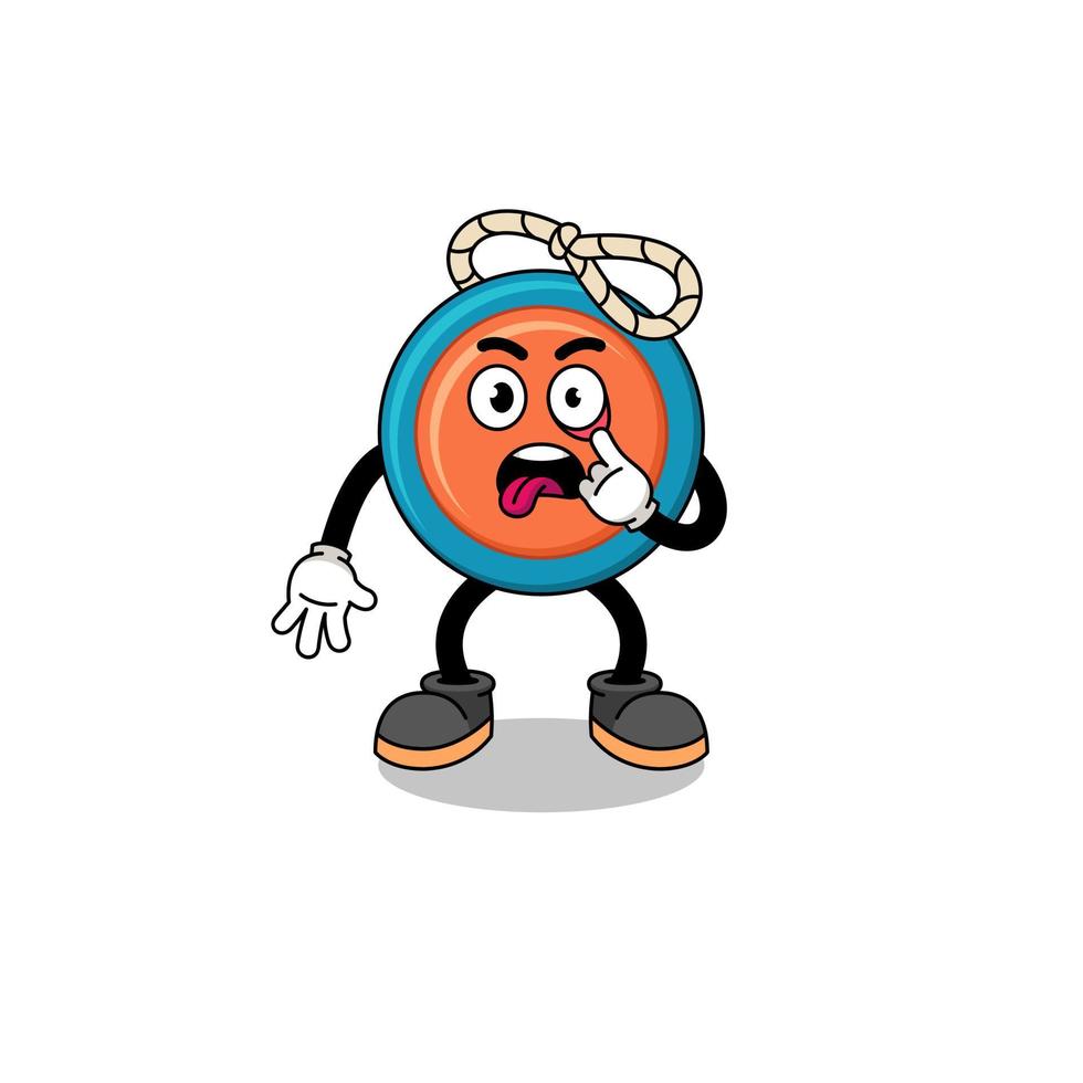 Character Illustration of yoyo with tongue sticking out vector
