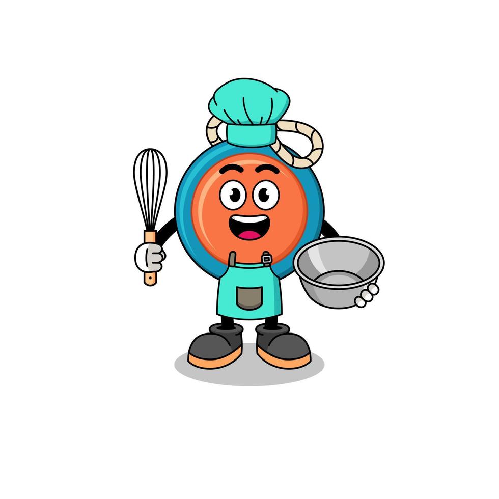 Illustration of yoyo as a bakery chef vector