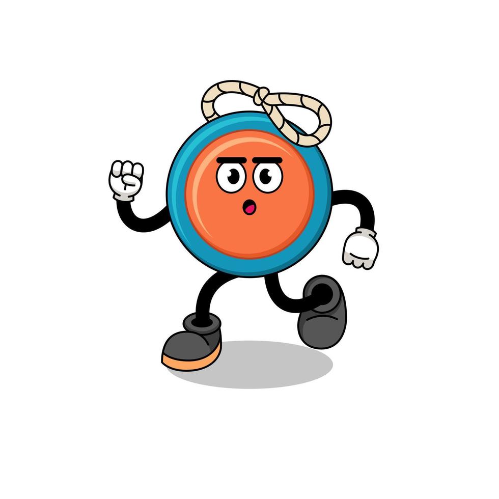 running yoyo mascot illustration vector