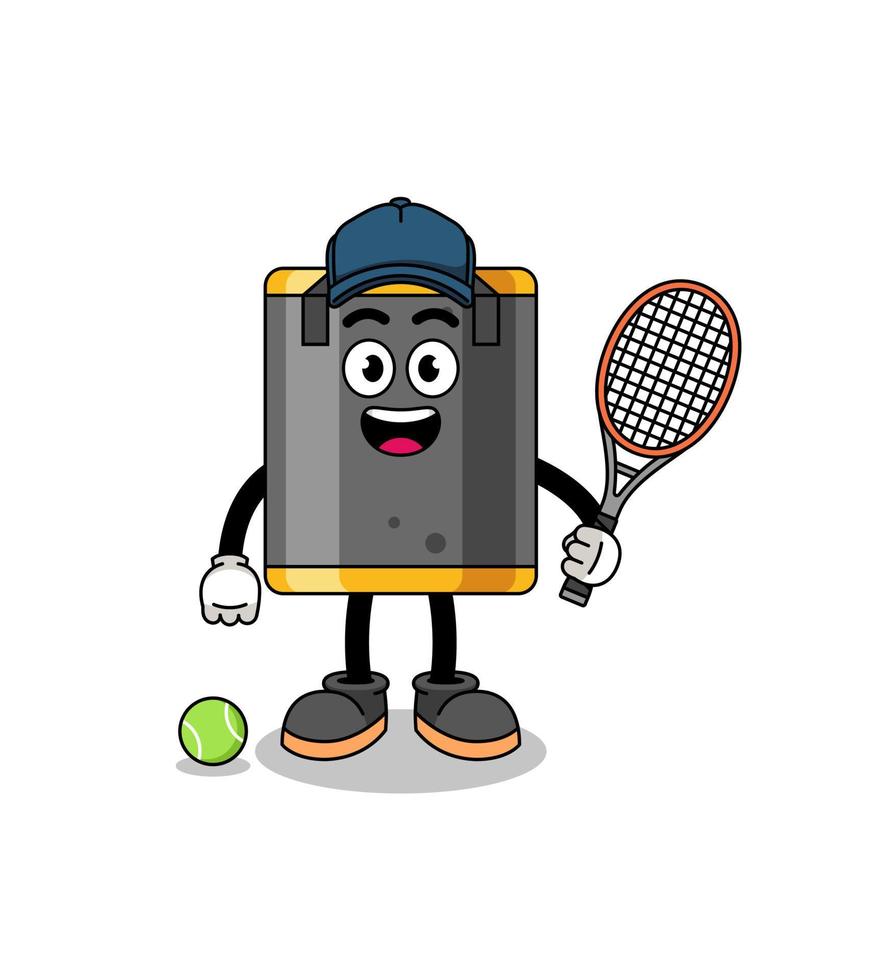 punching bag illustration as a tennis player vector