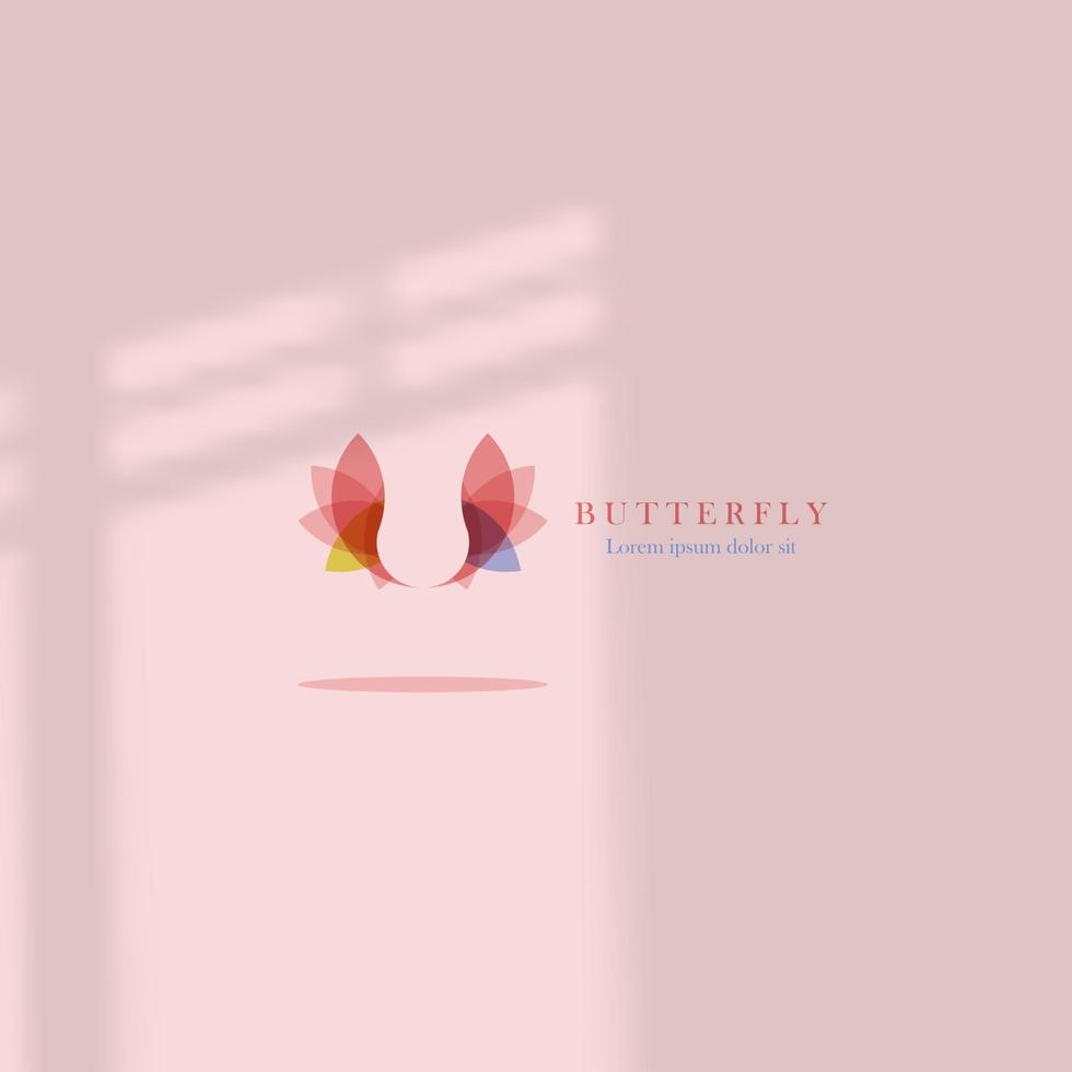logo icon design transparent flower pink monogram simple elegant, for beauty shop eps 10 vector