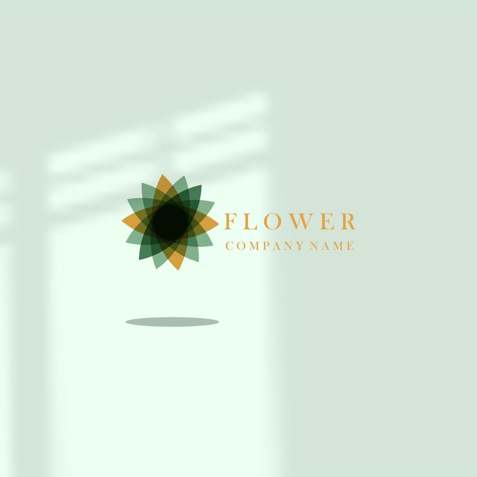 logo icon design flower transparent tosca color simple elegant for florist eps 10 vector