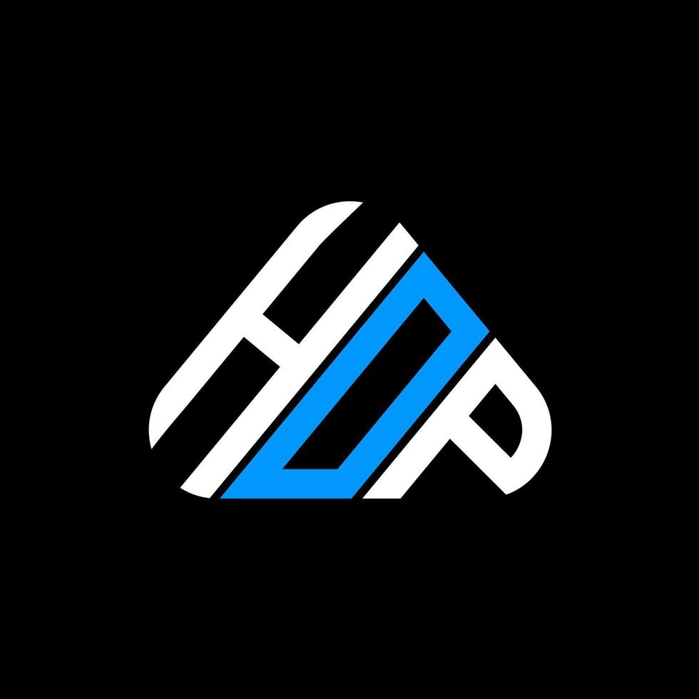 HOP letter logo creative design with vector graphic, HOP simple and modern logo.