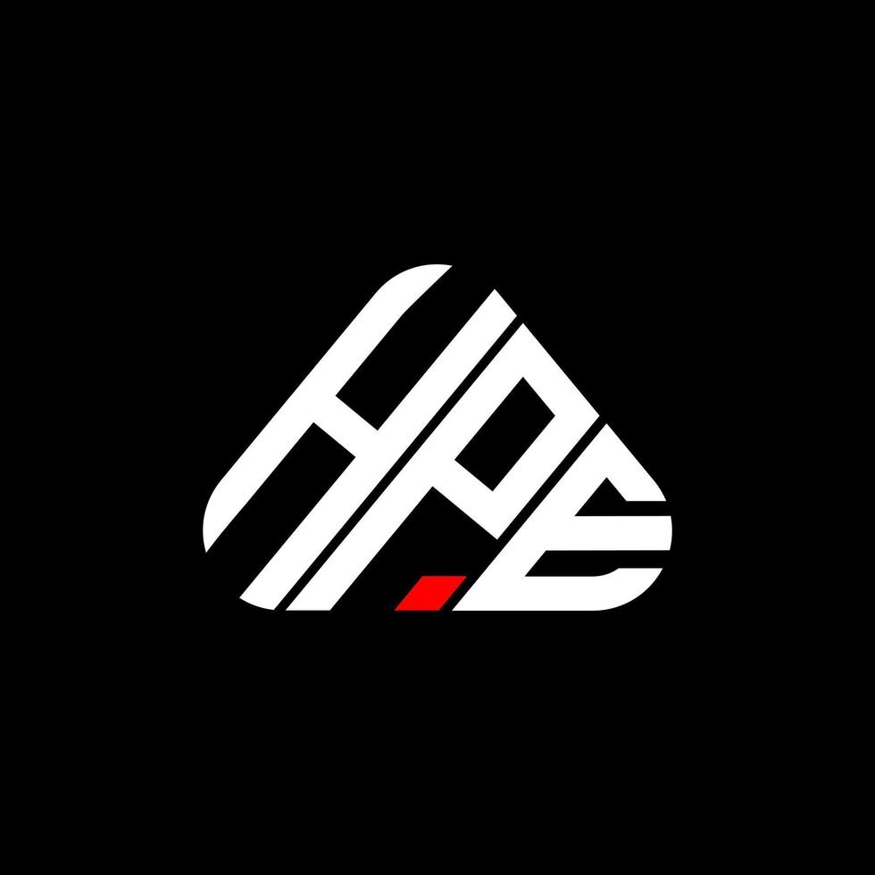 diseño creativo del logotipo de letra hpe con gráfico vectorial, logotipo simple y moderno de hpe. vector