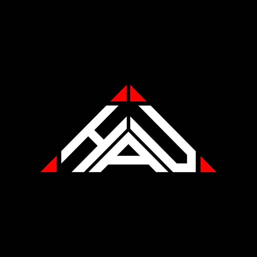 HAU letter logo creative design with vector graphic, HAU simple and modern logo.