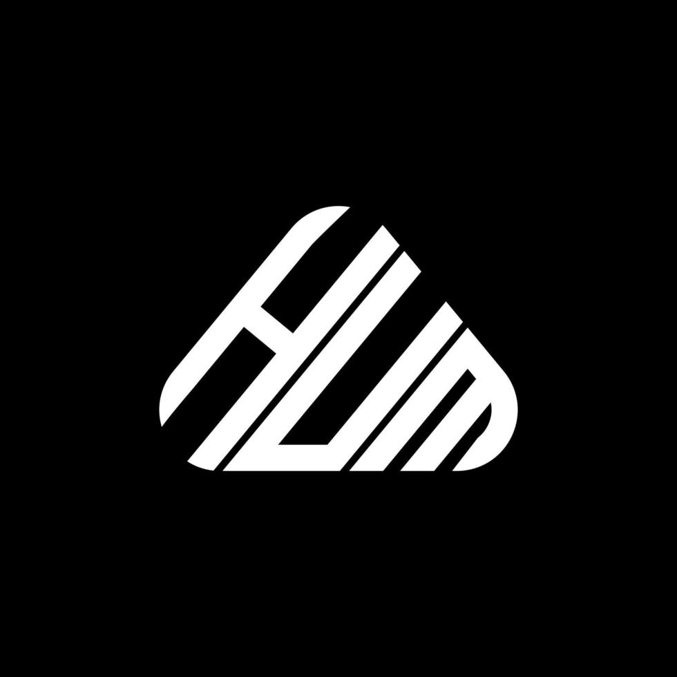 diseño creativo del logotipo de la letra hum con gráfico vectorial, logotipo simple y moderno hum. vector