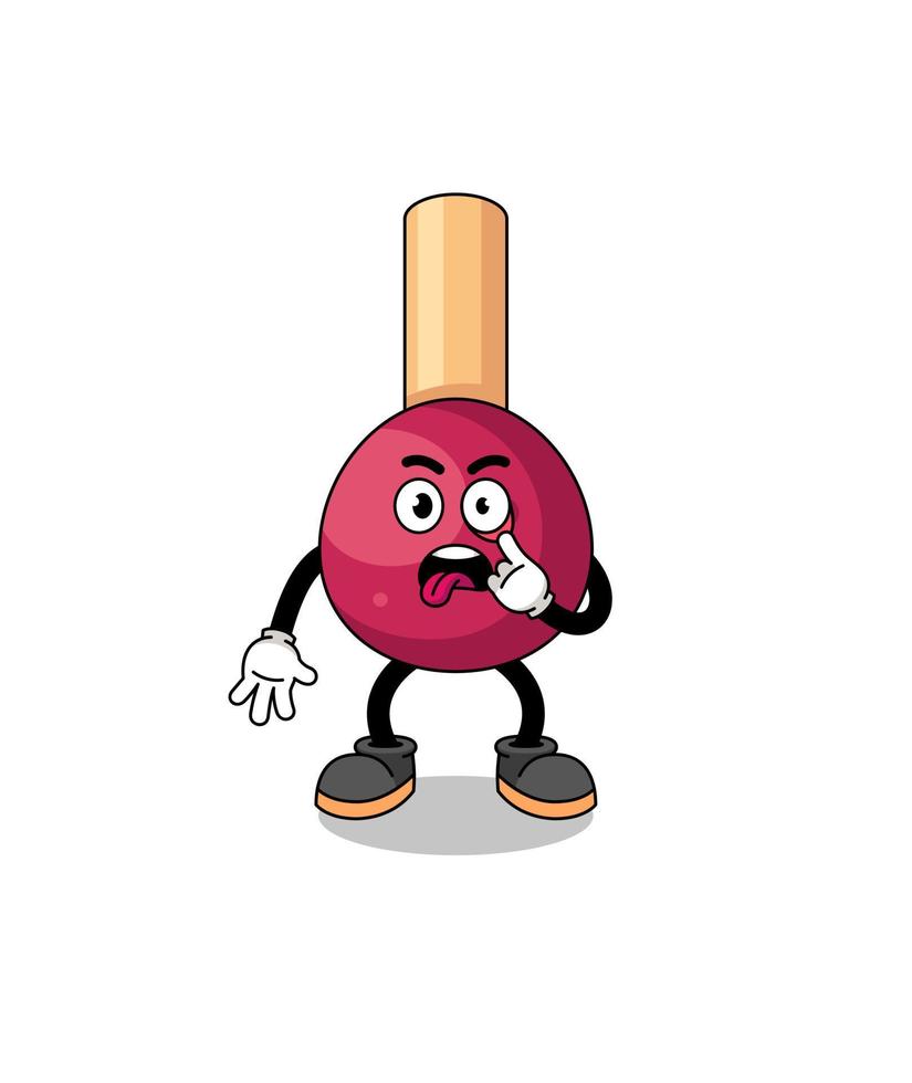 Character Illustration of matches with tongue sticking out vector