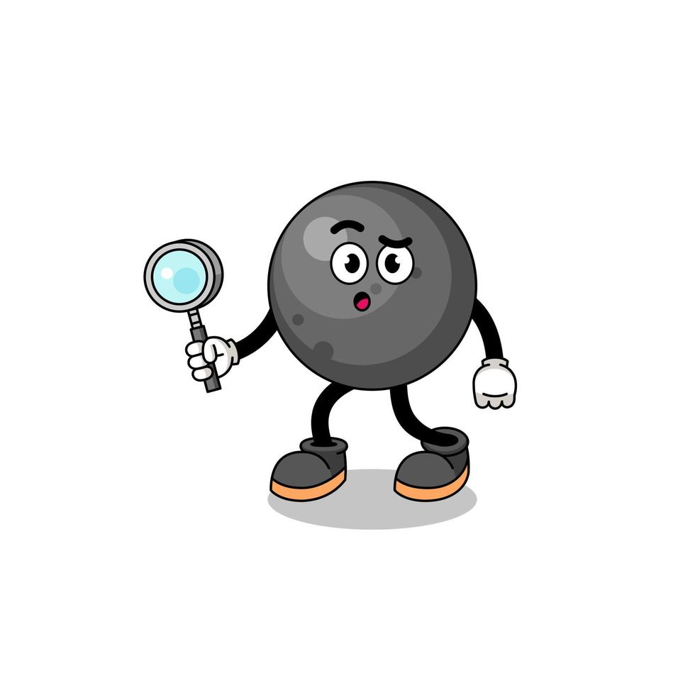 Mascot of cannon ball searching vector